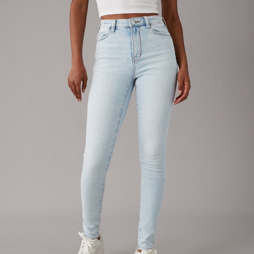 American Eagle Outfitters Skinny Jeans Light Wash Jeggings 10L High Waisted